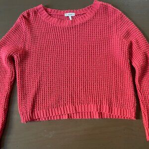 LA Hearts CROP SWEATER; Color: DARK BURNT ORANGE; Size: Medium